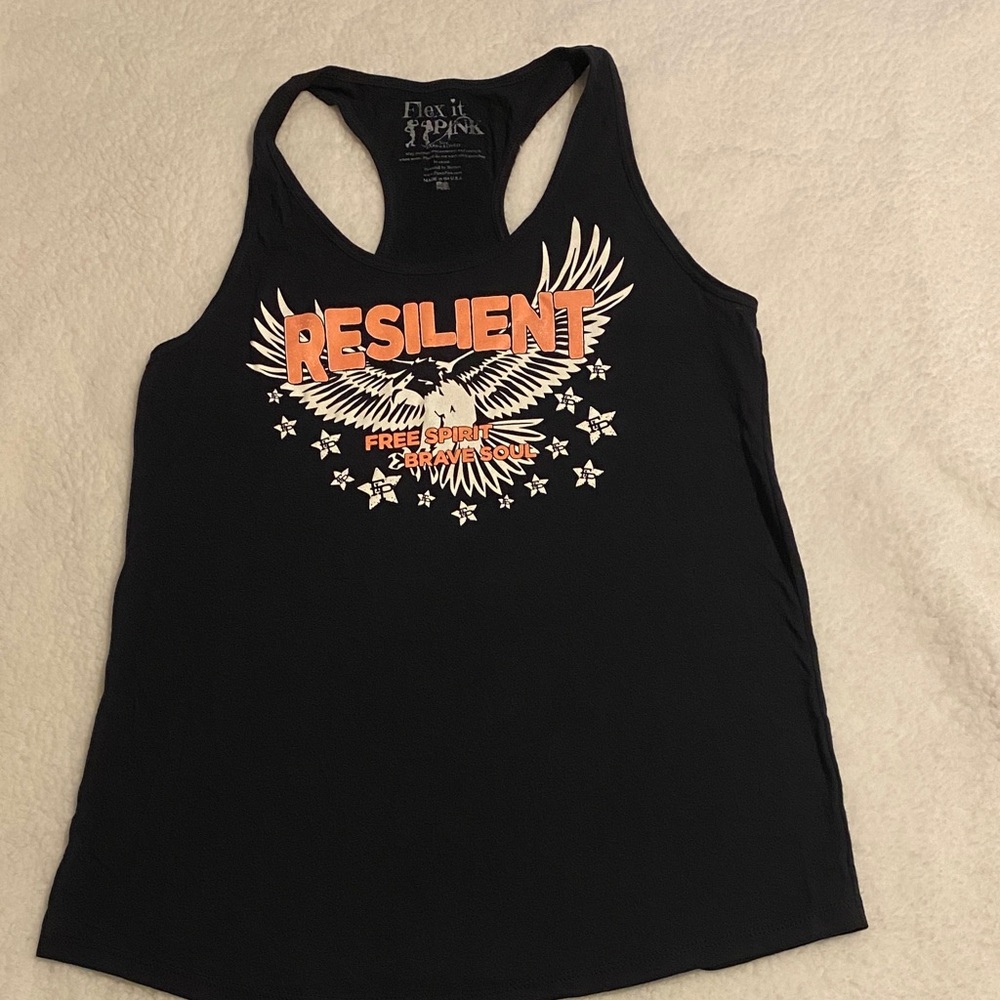Flex it Pink Resilient Black Tank Top